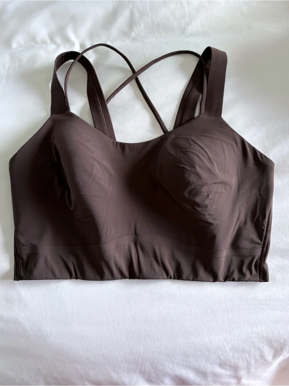 Lululemon Athleta Like A Cloud Longline Bra Espresso D/DD - Size 10